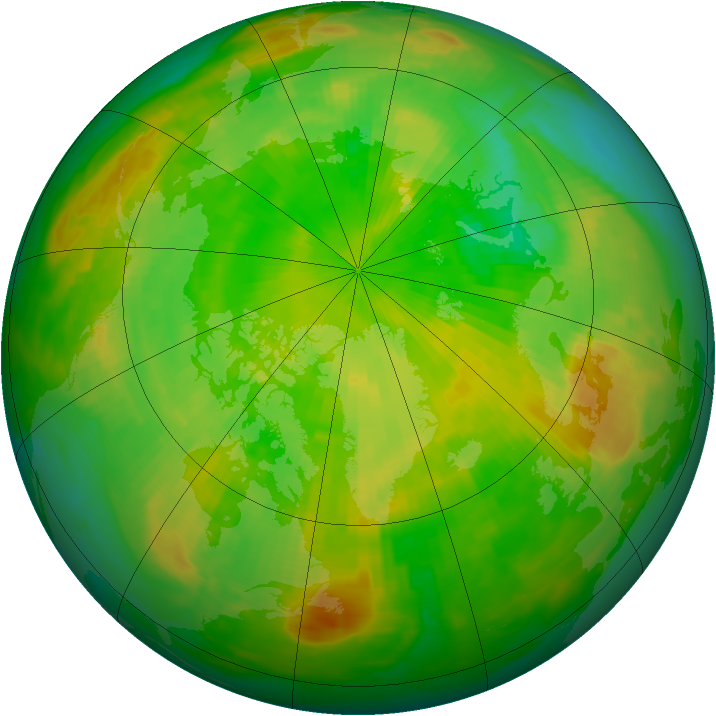Arctic ozone map for 24 June 1984